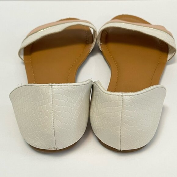 Andiamo Womens Pupil Slide-on Sandals Pink & White with Gold Accent Size 8 - Picture 5 of 6